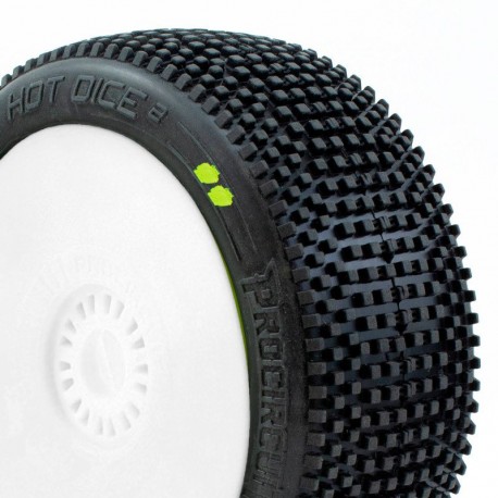 Procircuit HOT DICES v2 BUGGY S2 (SOFT) EN LLANTA BLANCA (2pcs.)