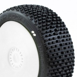 PROCIRCUIT H-BLOCK v2 BUGGY S1 (SUPER SOFT) PRE-MOUNTED WHITE (2pcs.)