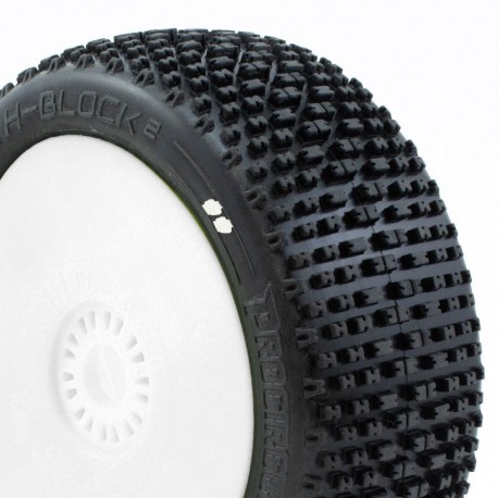 PROCIRCUIT H-BLOCK v2 BUGGY S1 (SUPER SOFT) PRE-MOUNTED WHITE (2pcs.)