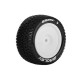 Louise RC - E-MAGLEV - 1-10 Buggy Tire Set - Mounted - Soft - White Wheels - Hex 12mm - 4WD - Rear