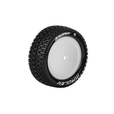 Louise RC - E-MAGLEV - 1-10 Buggy Tire Set - Mounted - Super Soft - White Wheels - Hex 12mm - 4WD - Front - L-T3174VWKF