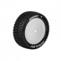 Louise RC - E-MAGLEV - 1-10 Buggy Tire Set - Mounted - Super Soft - White Wheels - Hex 12mm - 4WD - Front - L-T3174VWKF