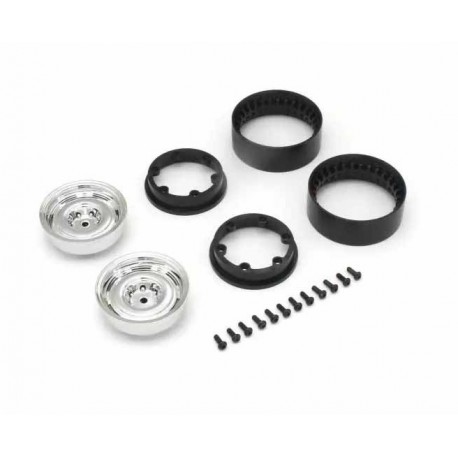 Kyosho KC10 Bead-lock 1.9 inches Dish Chrome Wheels (2)