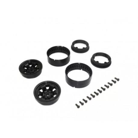 Kyosho KC10 Bead-lock 1.9 inches Spoke Black Wheels (2)