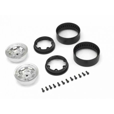 Kyosho KC10 Bead-lock 1.9 inches Spoke Chrome Wheels (2)