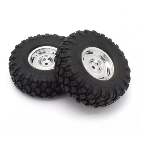 Kyosho KC10 Dish Chrome Complete Wheels (2)