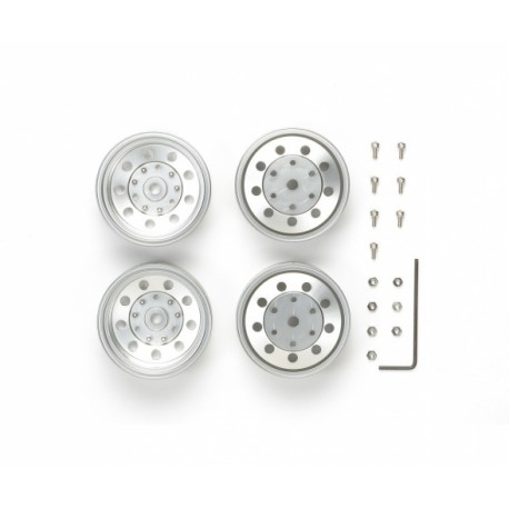 Tamiya 1:14 Met.Plat. Re. Wheels (2) Flat fin.