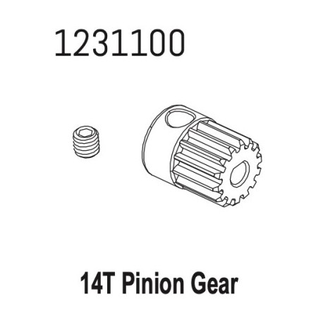 Metal Pinion Gear 14T-M0.6 CR4.4