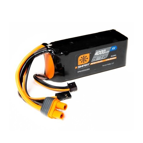 Spektrum Accessories 7.4V 4000mAh 2S 15C Smart LiPo Receiver Battery: Universal Receiver IC3