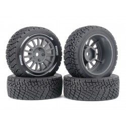 Mini Rally Tires Grey (12mm Hex)