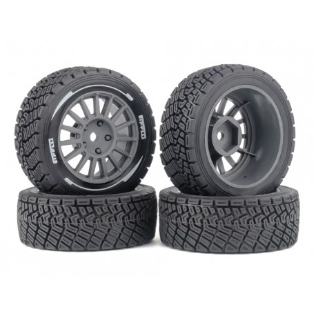 Mini Rally Tires Grey (12mm Hex)