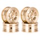 4 Pieces of 0.7 Inch Rubber Tires and Brass Rims for AXIAL SCX30