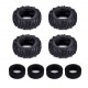 4 Pieces of 0.7 Inch Rubber Tires and Brass Rims for AXIAL SCX30