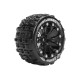 Louise RC - ST-JUMBO - 1-10 Stadium Truck Tire Set - Mounted - Sport - Black 2.8 Wheels - 1/2-Offset - Hex 12mm - L-T321