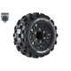 Louise RC - ST-MCROSS - 1-10 Stadium Truck Tire Set - Mounted - Sport - Black Wheels - Removable HEX 12 Narrow 12 Wide