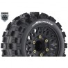 Louise RC - ST-MCROSS - 1-10 Stadium Truck Tire Set - Mounted - Sport - Black Wheels - Removable HEX 12 Narrow 12 Wide
