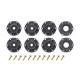 Louise RC - ST-ROCK - 1-10 Stadium Truck Tire Set - Mounted - Sport - Black Wheels - Removable HEX 12 Narrow 12 Wide 1