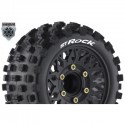 Louise RC - ST-ROCK - 1-10 Stadium Truck Tire Set - Mounted - Sport - Black Wheels - Removable HEX 12 Narrow 12 Wide 1