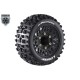 Louise RC - ST-PIONEER - 1-10 Stadium Truck Tire Set - Mounted - Sport - Black Wheels - Removable HEX 12 Narrow 12 Wide