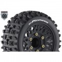 Louise RC - ST-PIONEER - 1-10 Stadium Truck Tire Set - Mounted - Sport - Black Wheels - Removable HEX 12 Narrow 12 Wide