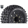 Louise RC - ST-PIONEER - 1-10 Stadium Truck Tire Set - Mounted - Sport - Black Wheels - Removable HEX 12 Narrow 12 Wide