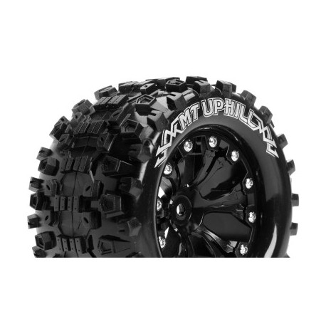 Louise RC - MT-UPHILL - 1-10 Monster Truck Tire Set - Mounted - Sport - Black 2.8 Wheels - Hex 14mm - L-T3204SBM