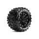 Louise RC - MT-UPHILL - 1-10 Monster Truck Tire Set - Mounted - Sport - Black 2.8 Wheels - Hex 14mm - L-T3204SBM