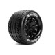 Louise RC - MT-ROCKET - 1-10 Monster Truck Tire Set - Mounted - Sport - Black 2.8 Wheels - 1/2-Offset - Hex 12mm - L-T32