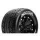 Louise RC - MT-ROCKET - 1-10 Monster Truck Tire Set - Mounted - Sport - Black 2.8 Wheels - 1/2-Offset - Hex 12mm - L-T32