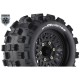 Louise RC - MT-MCROSS - 1-10 Monster Truck Tire Set - Mounted - Sport - Black Wheels - Removable HEX 12 Narrow 12 Wide