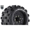 Louise RC - MT-MCROSS - 1-10 Monster Truck Tire Set - Mounted - Sport - Black Wheels - Removable HEX 12 Narrow 12 Wide