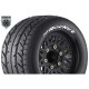 Louise RC - MT-ROCKET - 1-10 Monster Truck Tire Set - Mounted - Sport - Black Wheels - Removable HEX 12 Narrow 12 Wide