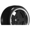 Louise RC - 1-10 Drift Tire Set - Mounted - 5-Spoke Wheels Matte Black - Removable 2 4 6 8mm Offset - Hex 12mm