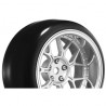Louise RC - 1-10 Drift Tire Set - Mounted - 14-Spoke Wheels Matte Silver - Removable 2 4 6 8mm Offset - Hex 12mm 