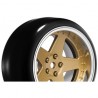 Louise RC - 1-10 Drift Tire Set - Mounted - 5-Spoke Wheels Bronze - Removable 2 4 6 8mm Offset - Hex 12mm