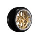 Louise RC - 1-10 Drift Tire Set - Mounted - 14-Spoke Wheels Bronze - Removable 2 4 6 8mm Offset - Hex 12mm 