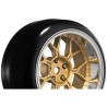 Louise RC - 1-10 Drift Tire Set - Mounted - 14-Spoke Wheels Bronze - Removable 2 4 6 8mm Offset - Hex 12mm 