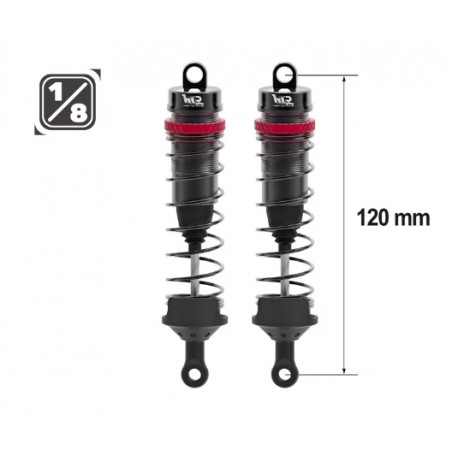 Hobbytech 1/8 Scale 16mm Big Bore Shocks (120mm) + 3-Spring Kit (Hard/Medium/Soft)