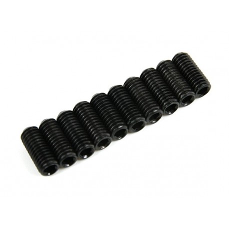 SCREW GRUB HEX 3X6MM STEEL BLACK (10PCS)