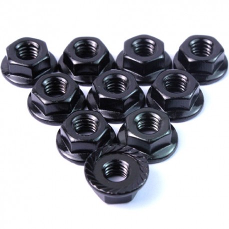 YR 4MM ALU SERRATED LOCK NUT 10PCS